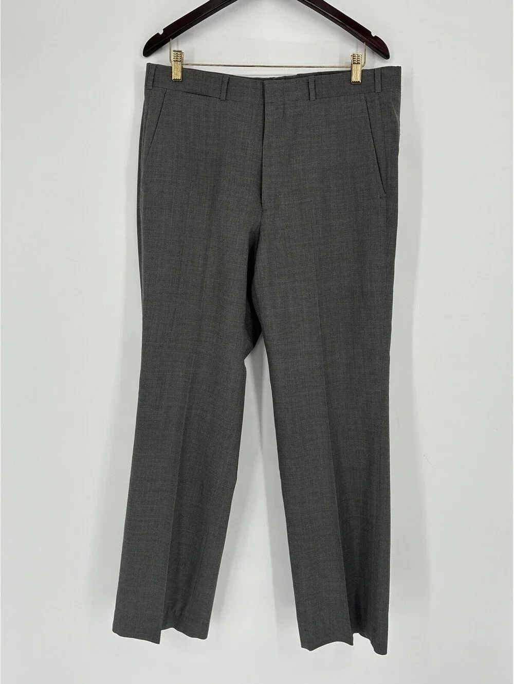 Lands' End Men's 32x30 Gray Dress Pants Trousers Slacks Worsted Wool Portugal